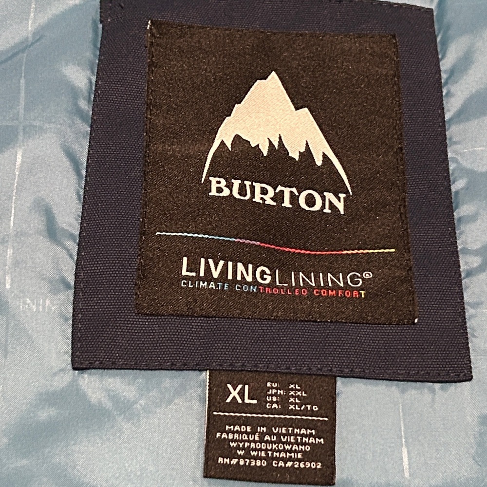 Burton Men's Three-Tone Hooded Jacket Dress Blue, Almond Milk, and Storm Blue - Picture 5 of 11